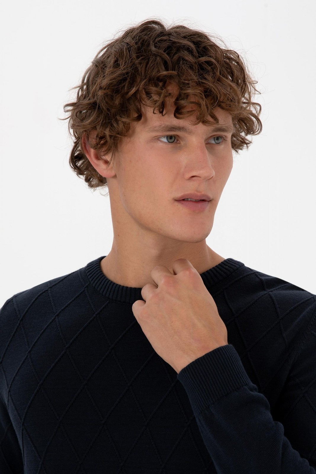 پلیور مردانه آبی لاجوردی روشن یو اس پولو