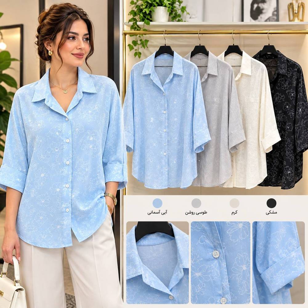 شومیز نخی طرح گل