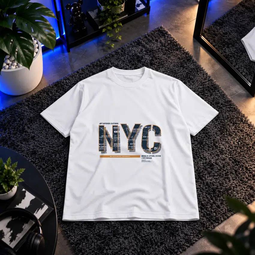 تیشرت طرح تایپوگرافی NYC کد 16045