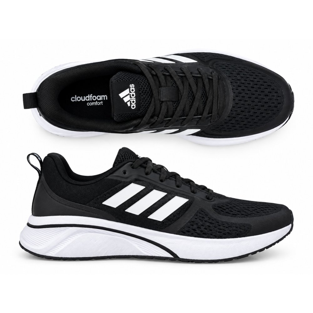 کتونی آدیداس کلودفوم مشکی سفید | Adidas Cloudfoam