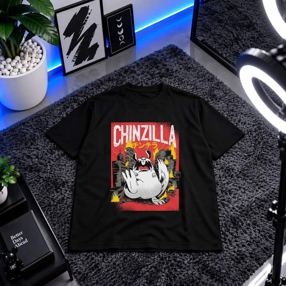 تیشرت سگ پاگ طرح گودزیلا (Chinzilla) کد 30389