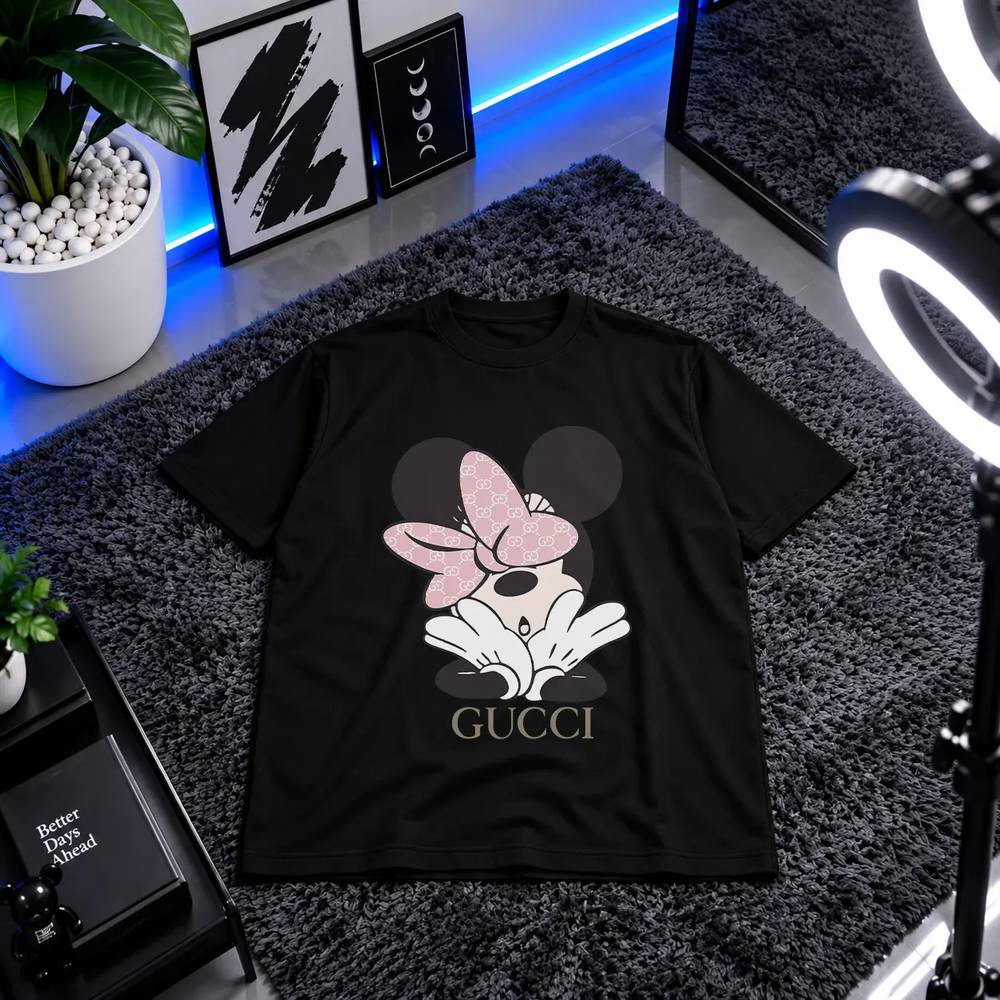 تیشرت دیزنی طرح مینی موس صورتی گوچی (Disney, Gucci) کد 20048