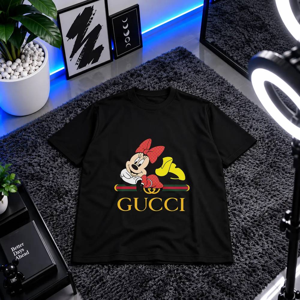تیشرت دیزنی طرح مینی موس روبان قرمز گوچی (Disney, Gucci) کد 20042