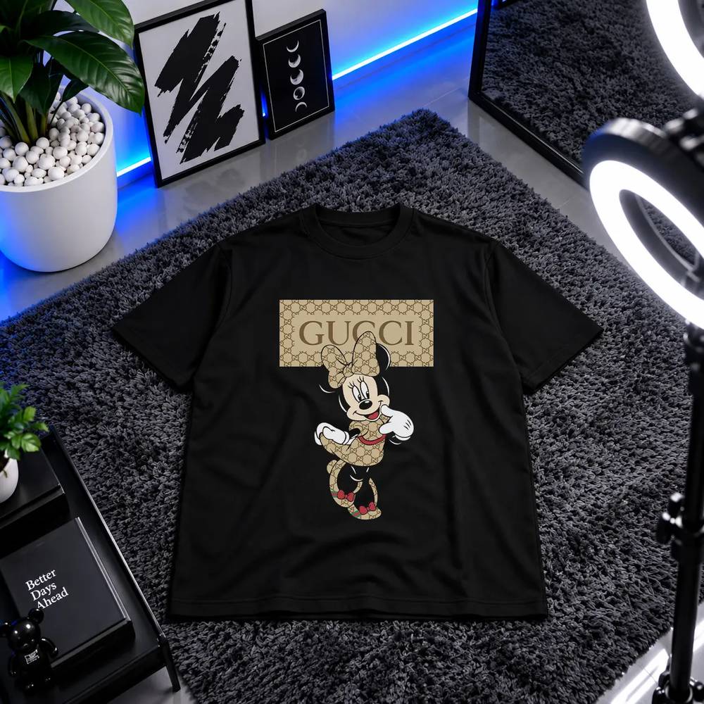 تیشرت دیزنی طرح مینی موس گوچی پرتره (Disney, Gucci) کد 20037