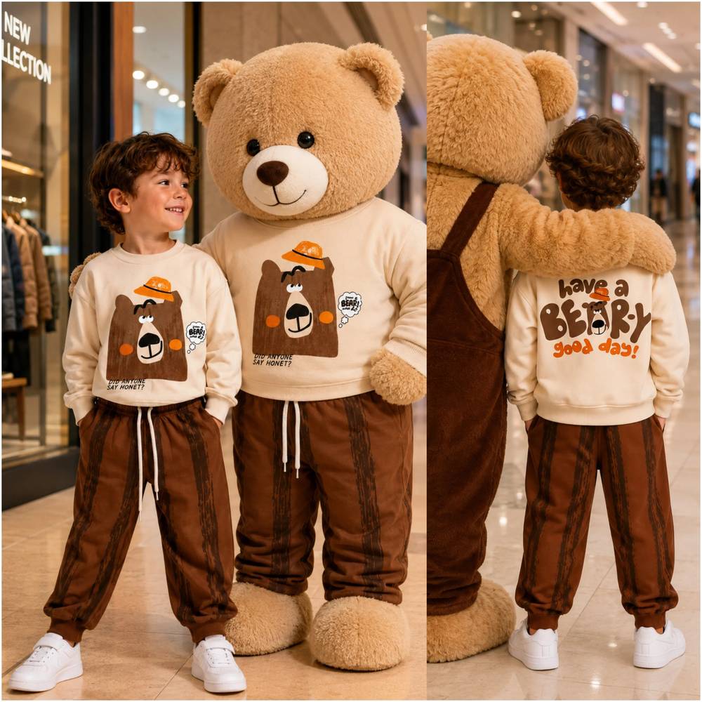 بلوز شلوار بچگانه تدی BEAR اورجینال دورس 2 نخ (3تا10سال) محصول ترکیه 🇹🇷
