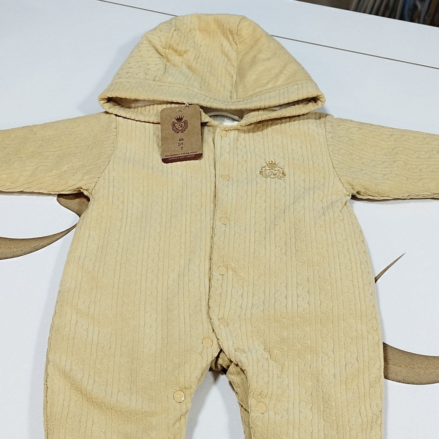 سرهمی مخمل طرح طنابی (کرم) سایز 2