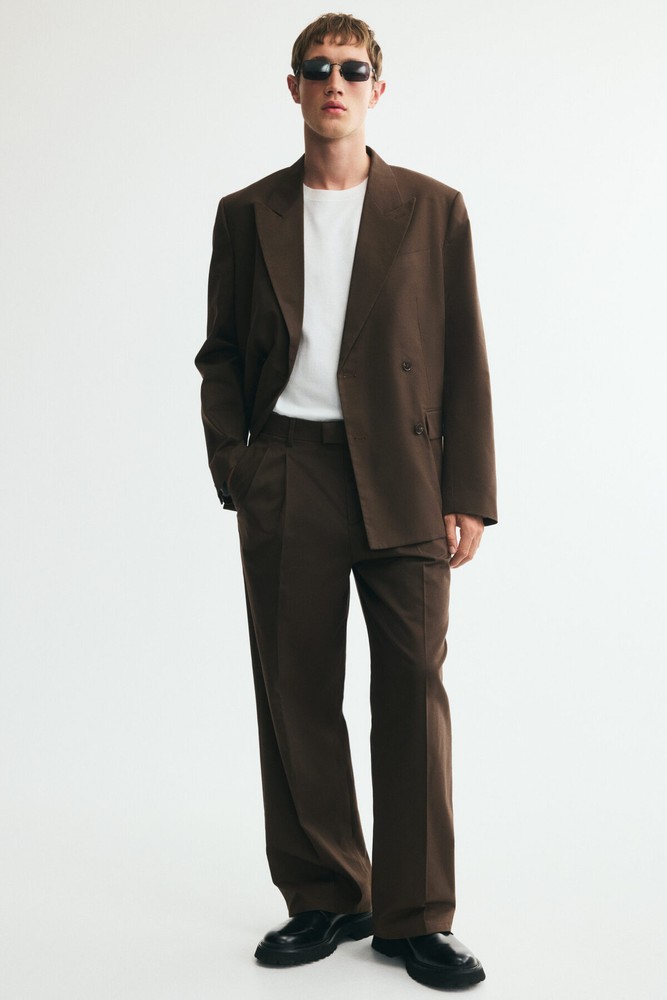 شلوار مردانه اچ اند ام Loose / لش خاکی | 1281852 H&M CN