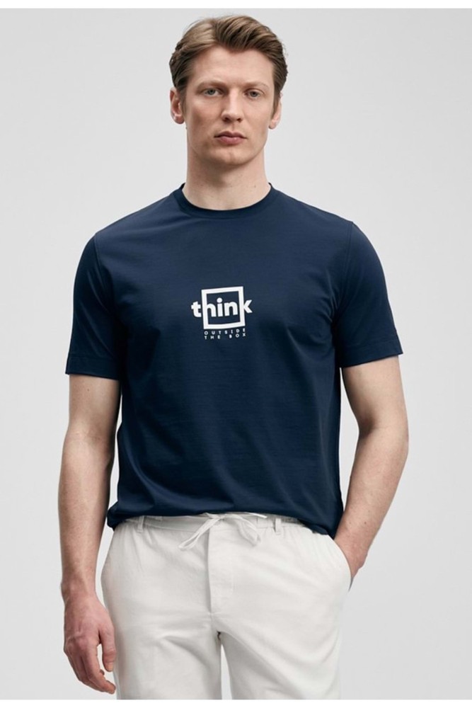 111020310 Think Modern Graphic T-Shirt T-Shirt تیشرت مردانه BLUE تیره Lufian اورجینال