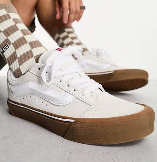 ونس اولد اسکول کی ان یو سفید قهوه ای Vans knu skool white and gum