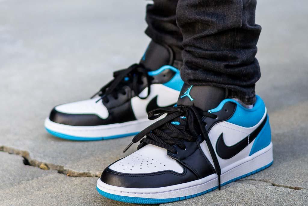 نایک ایر جردن ۱ بدون ساق آبی لیزری Nike air jordan 1 low laser blue