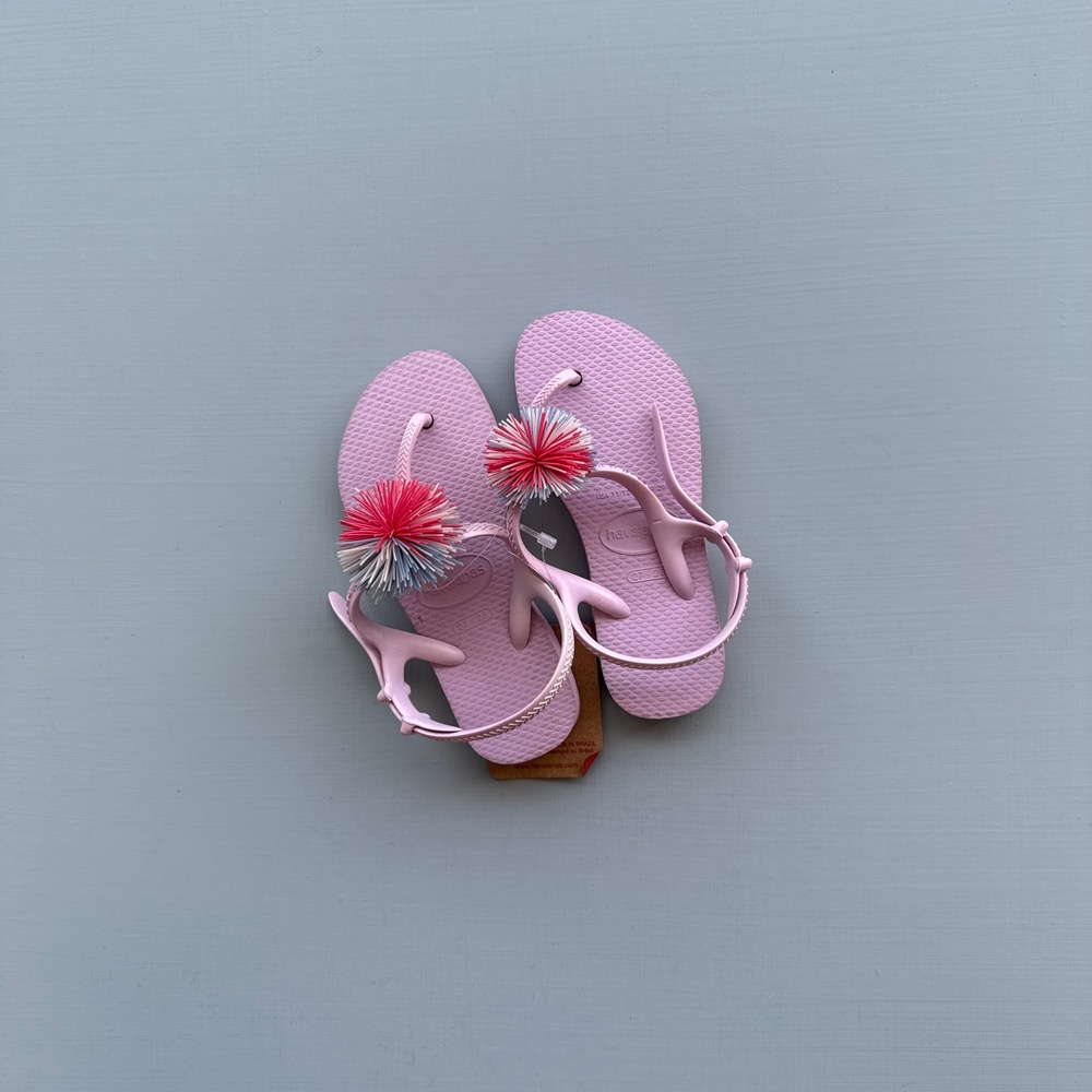 Havaianas Flip Flops (دمپایی انگشتی بچه گانه -فلیپ فلاپ (29/30) _ یاسمنی منگوله دار )