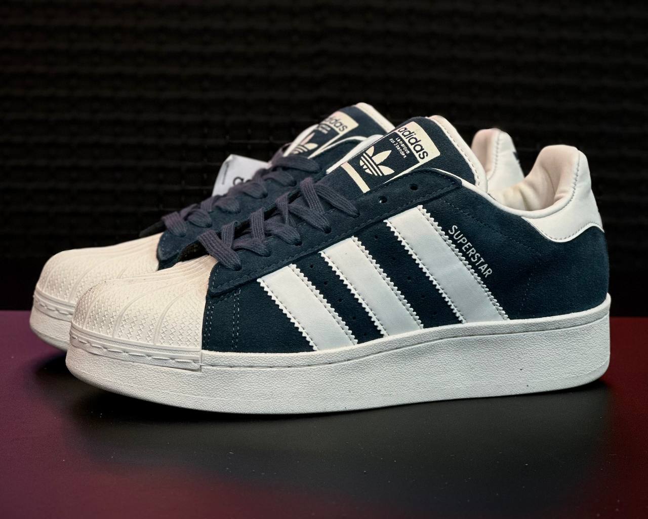 کفش آدیداس سوپر استار کرم سرمه ای Adidas Superstar Navy Blue cream