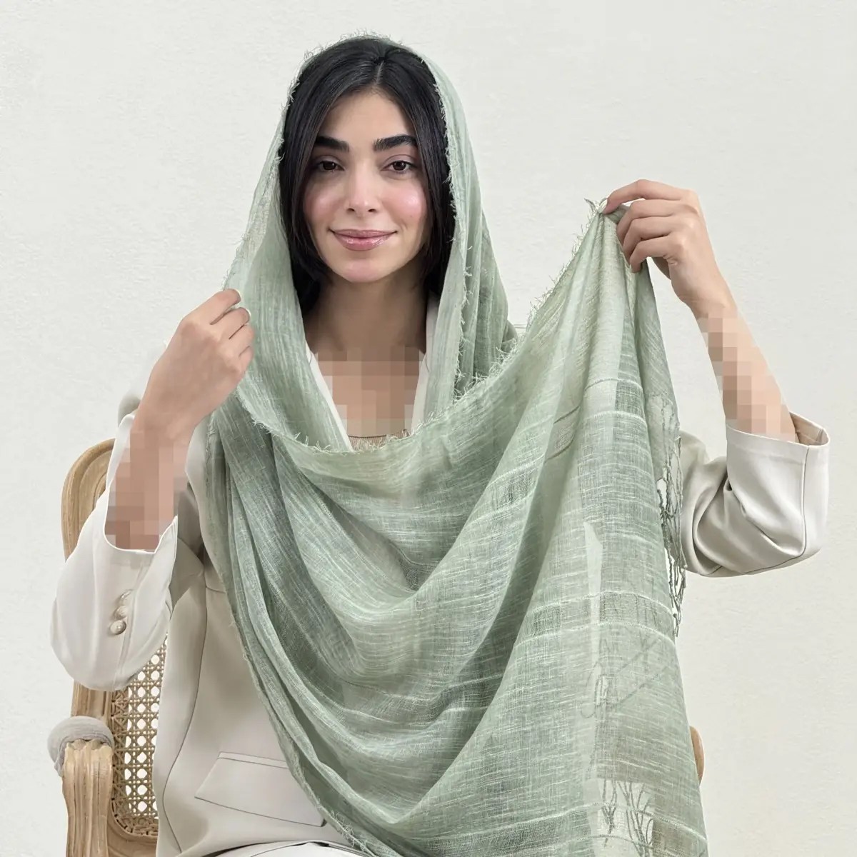 شال زنانه لینن زوما بلا | آی بولک