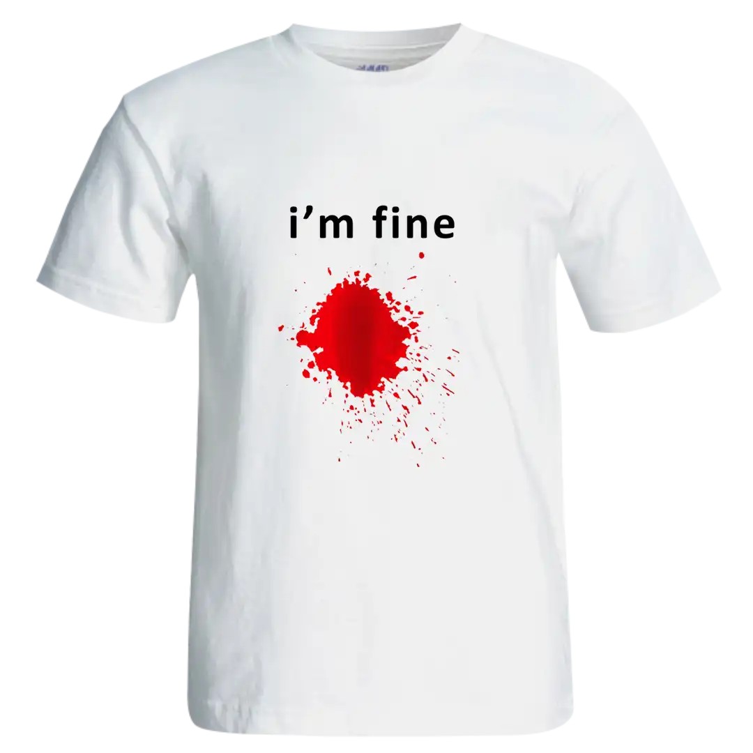 تیشرت i am fine مدل AS2