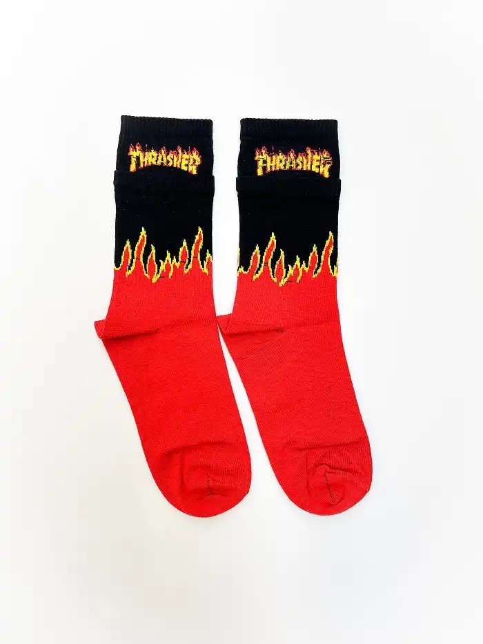 جوراب ساق بلند دوکش طرح Thrasher یونیسکس