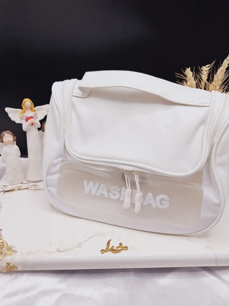 کیف آرایشی واشبگ بیضی سفید سایز بزرگ WASHBAG
