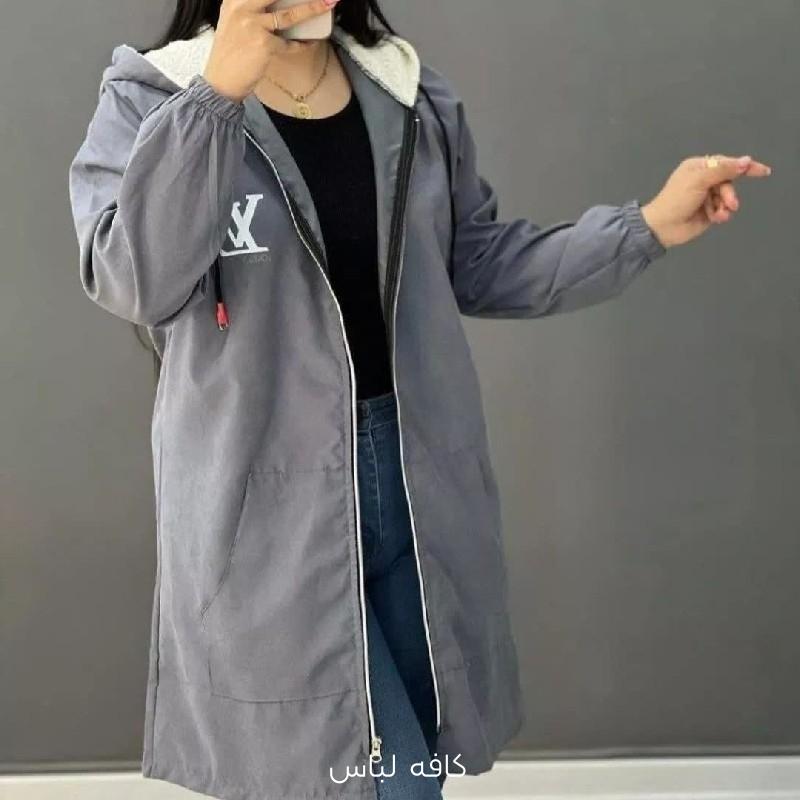 مانتوکلاهدار پاییزه میکرو مدل ۳۱۵۱ رنگ طوسی