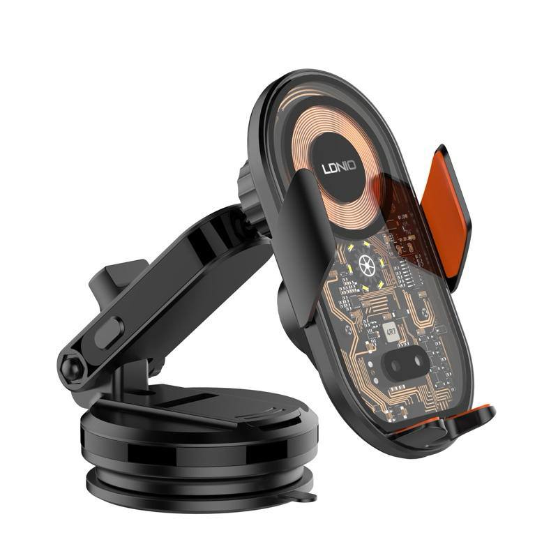 هولدر و شارژر وایرلس هوشمند 15 وات با قابلیت چرخش 360 درجه الدنیو LDNIO MA30-1