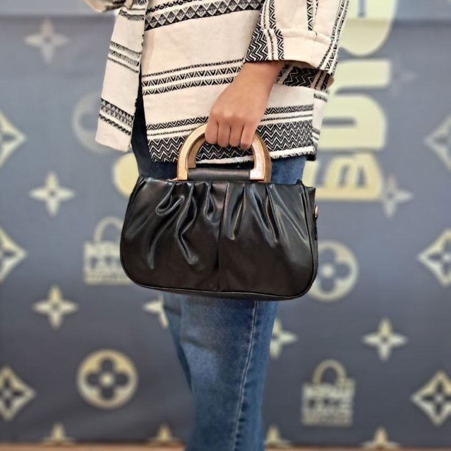 کیف زنانه دسته چوبی کد 082