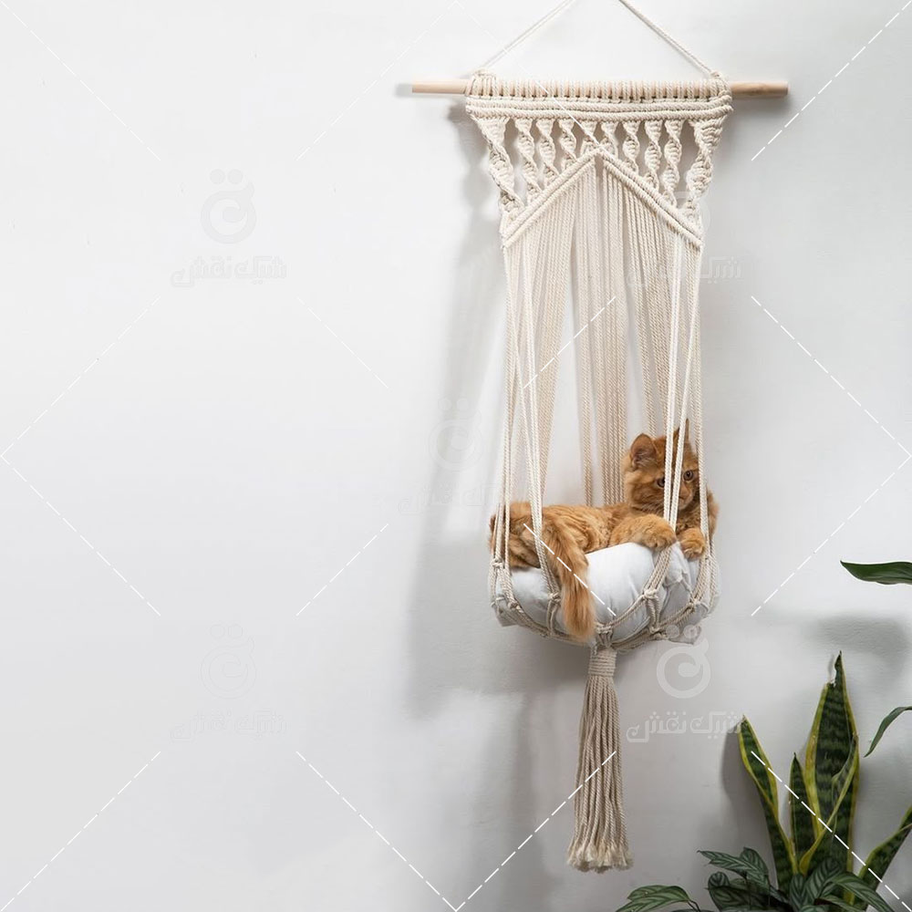 آویز گربه مکرومه کد 86