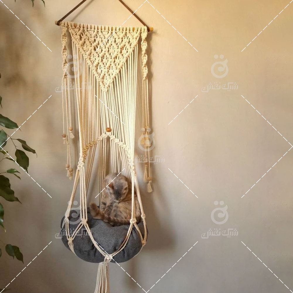 آویز گربه مکرومه کد 84