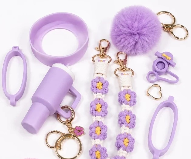 اکسسوری قمقمه استنلی رنگ یاسی مدل Daisy Set