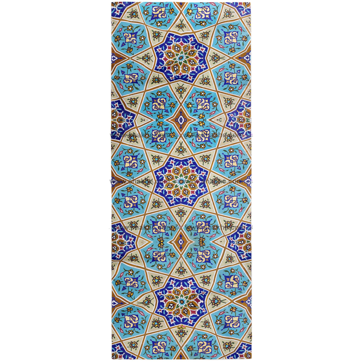 شال نخی گره چینی کرم فیروزه ای