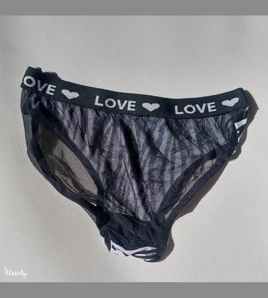 جزئیات محصول ست لباس زیر زنانه اسپرت طرح گورخری مشکی سفید مدل LOVE