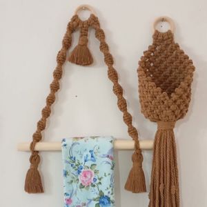 ست جا حوله ای و اویز آشپزخانه مکرومه بافی