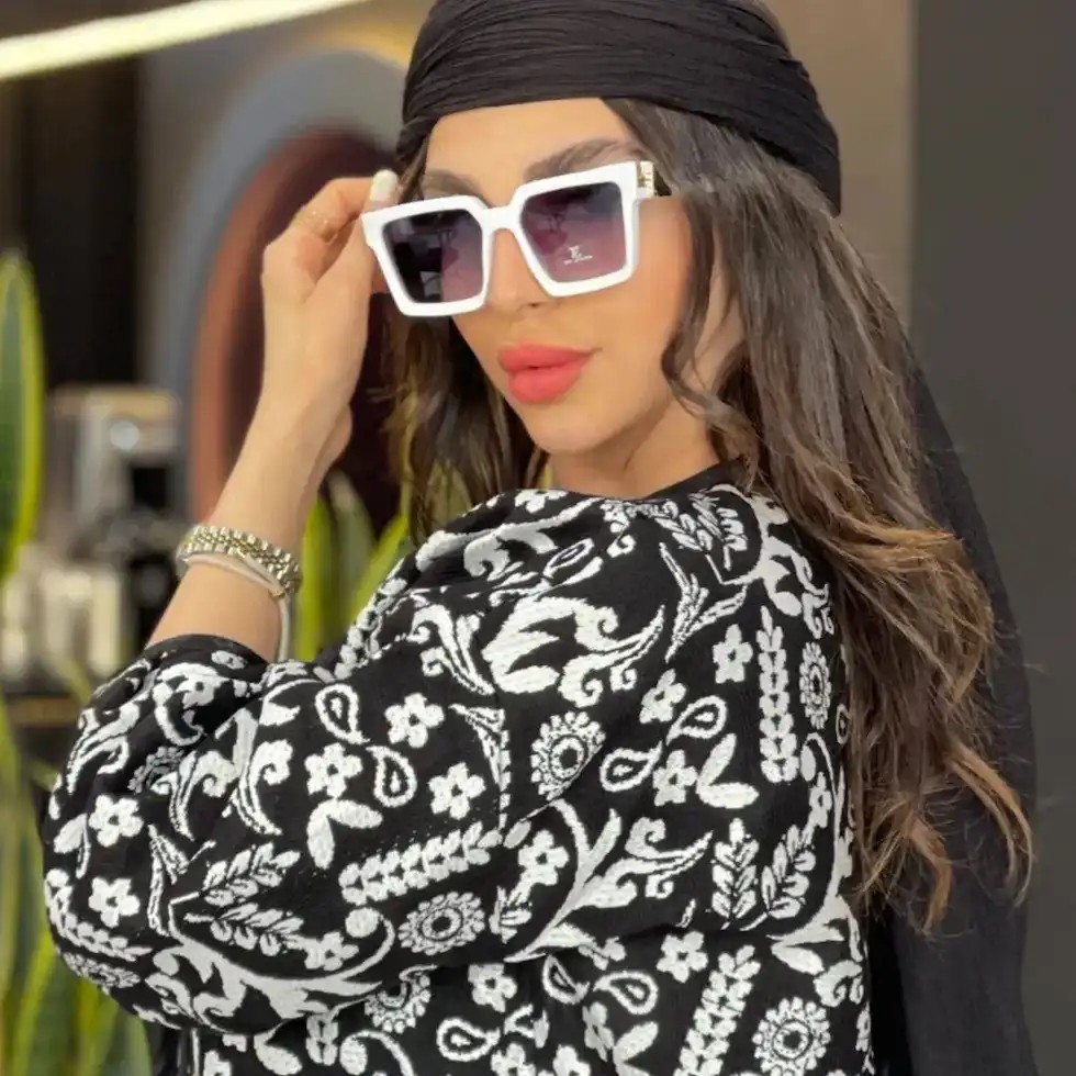 عینک افتابی سفید زنانه lv