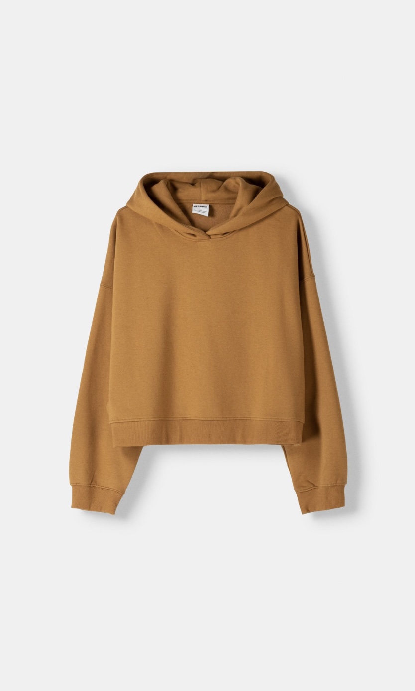 BERSHKA Pamuklu kapüsonlu