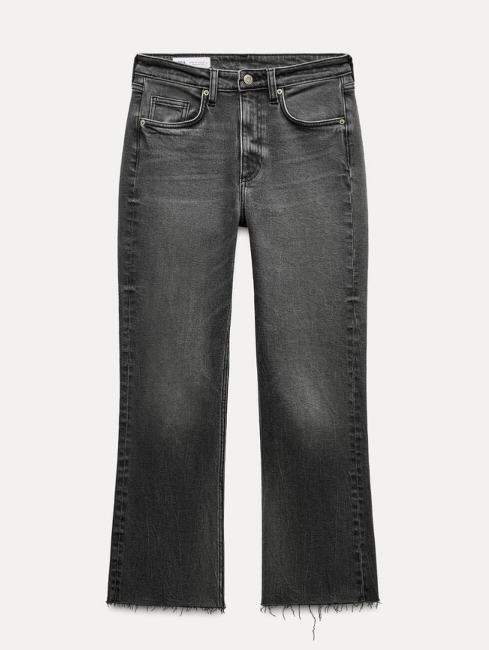 ZARA TRF CROPPED FLARE HIGH-WAIST JEANS