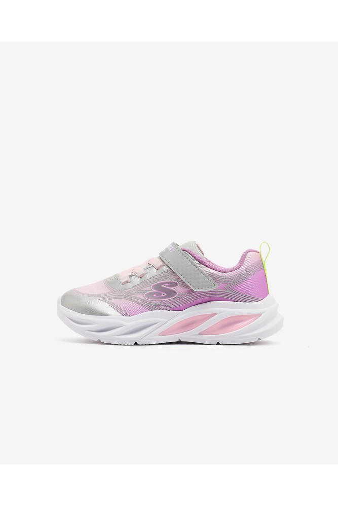 کفش SKECHERS اسکیچرز COSIC GLOW Little Girl Grey Lighted Sports 303712N SMLT اورجینال