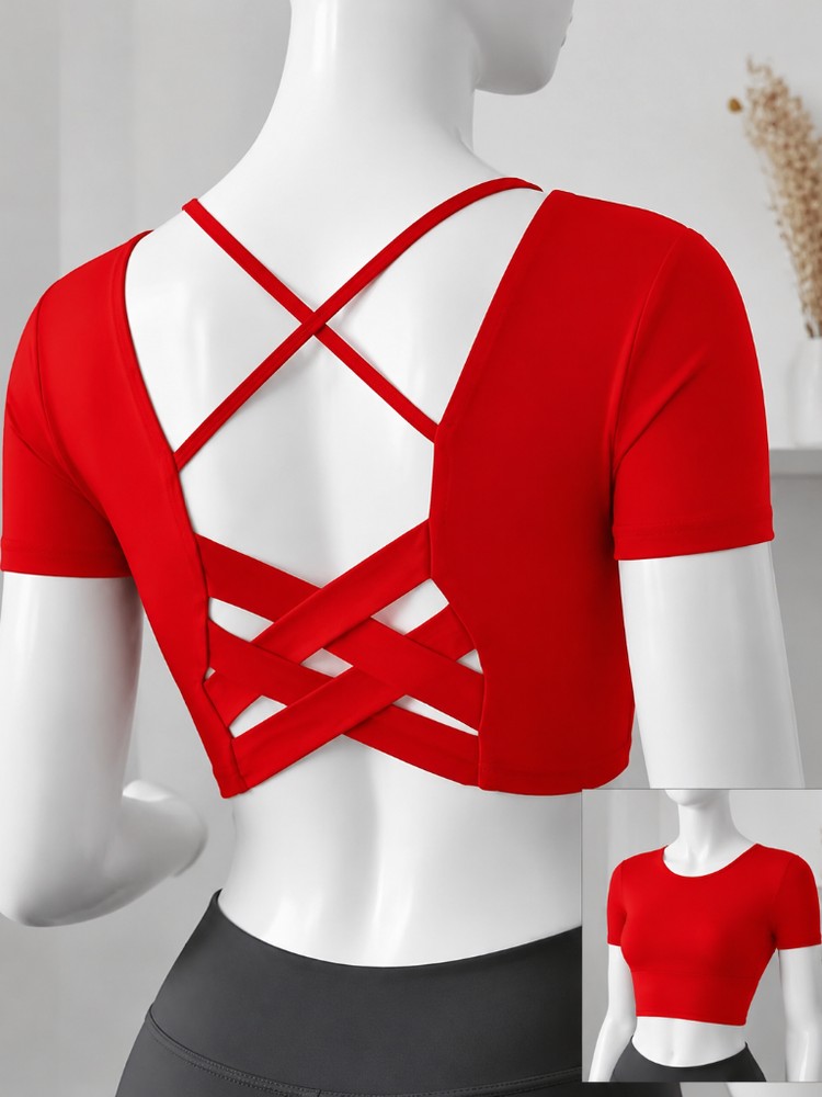 نیمتنه کراپ تک زنانه پشت ضربدری
