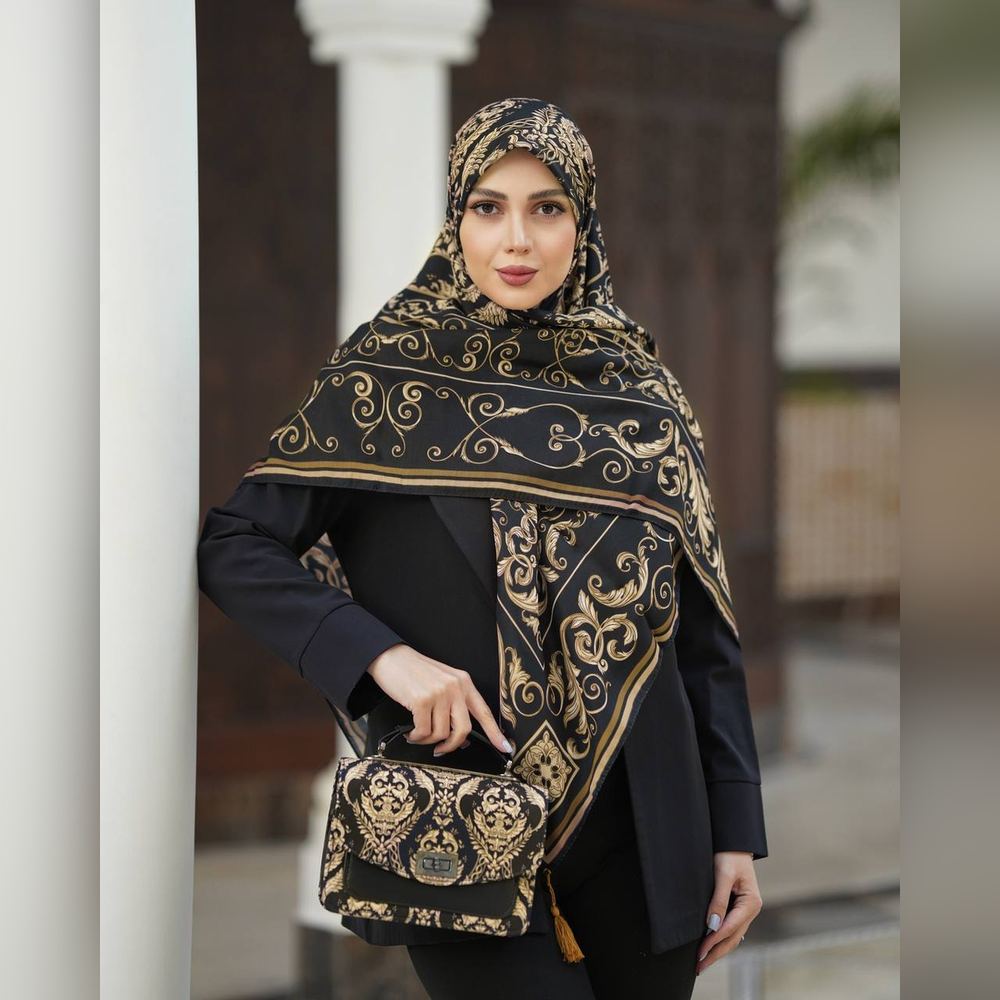 ست کیف و روسری الیزابت مشکی (B2)