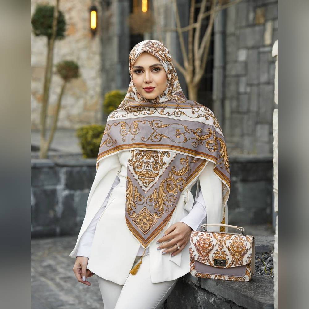 ست کیف و روسری الیزابت نسکافه ای (B2)
