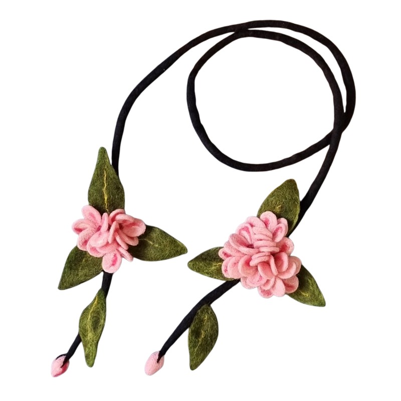 Felt Pendant Necklace, Blossom Design, Hoorfelt Brand