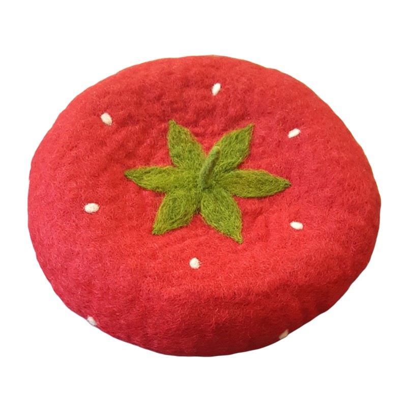 Strawberry Design Felt Beret 2 – Horfelt Brand