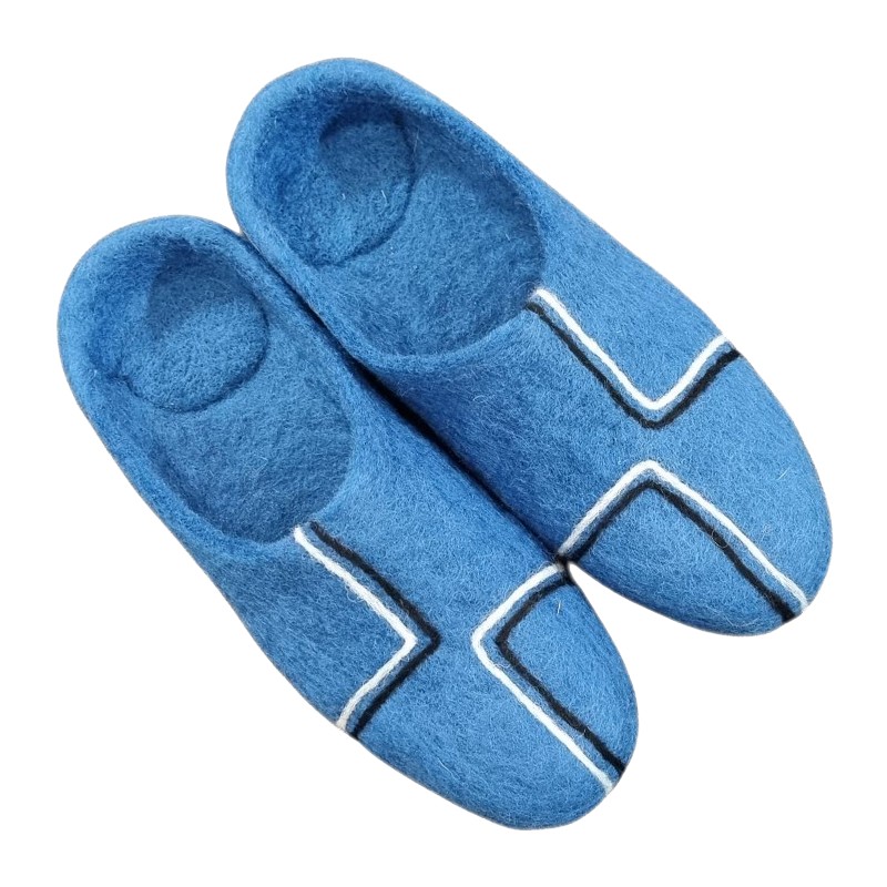 Striped Felt Slippers – Horfelt Brand