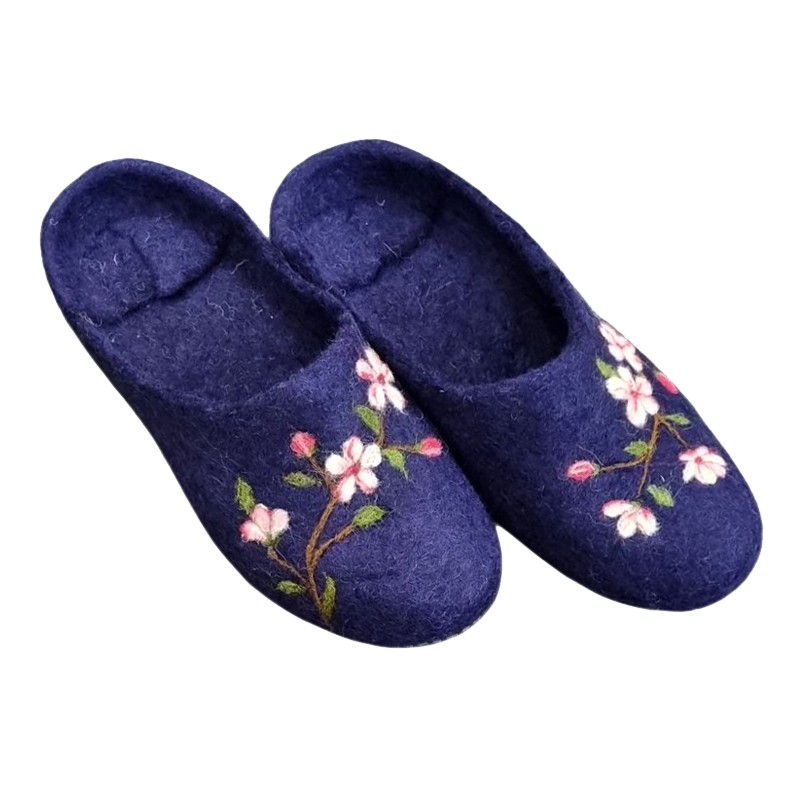 Felt Slippers Blossom Design – Horfelt Brand