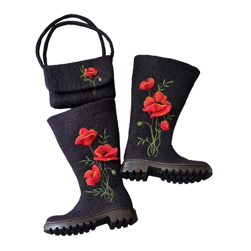 Felt Set Anemone Design Bag & Boots – Hoorfelt Brand