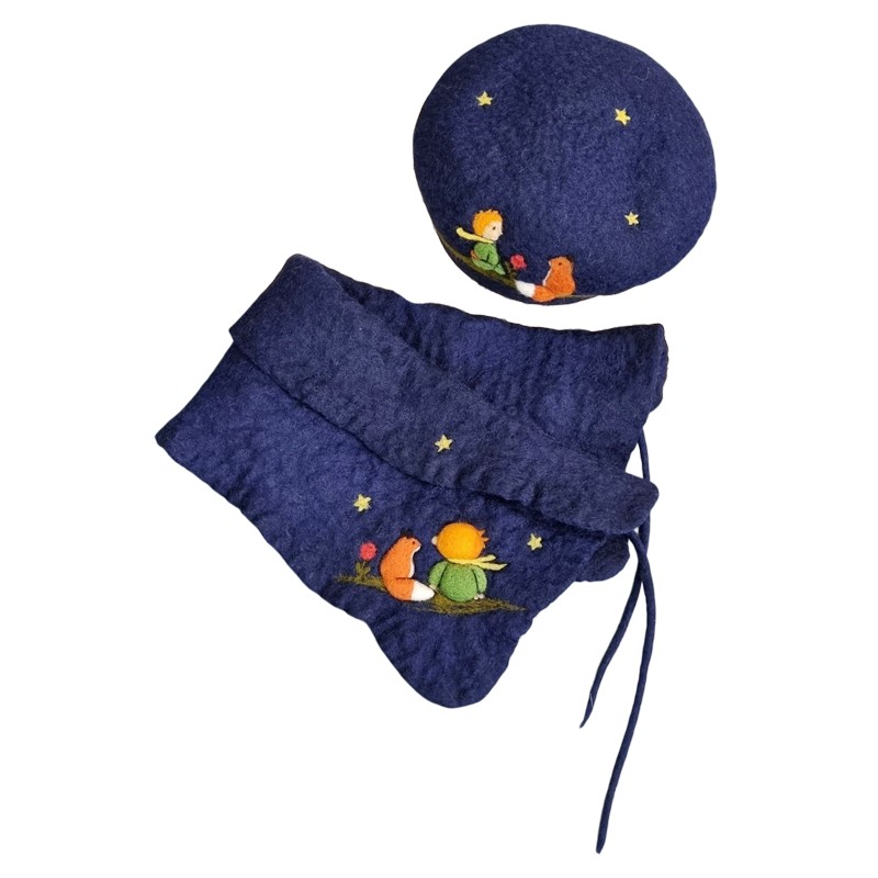 Felt Set Hat & Collar Shawel Little Prince Design – Hoorfelt Brand