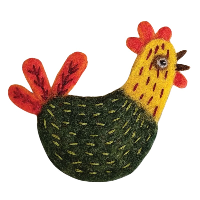 Felt Rooster Brooch – Hoorfelt Brand