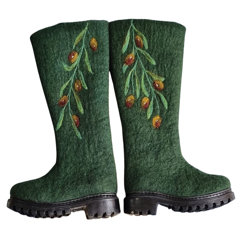 Olive-Design Felt Boots – Hoorfelt Brand