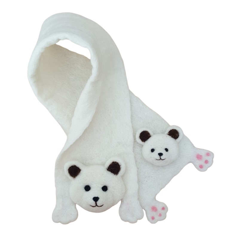 Bear-Design Felt Neck Warmer and Brooch Set – Hoorfelt Brand