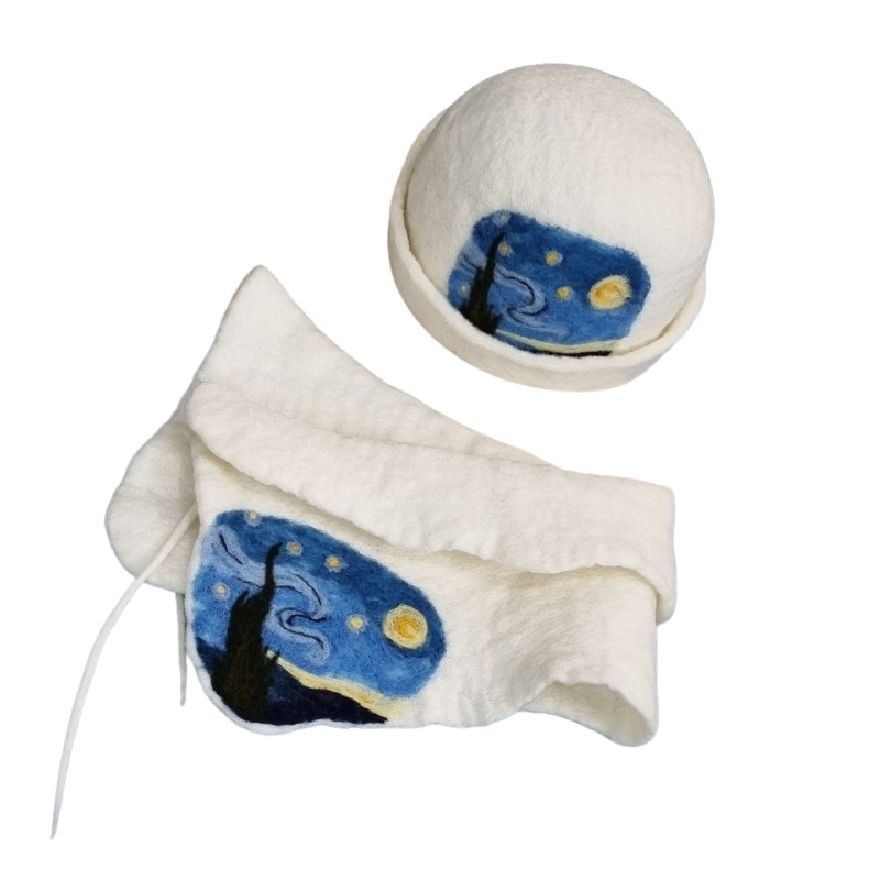 Starry Night Felt Hat & Neck Warmer Set – Hoorfelt Brand