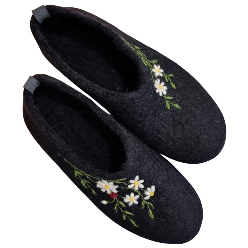 Blossom & Ladybug Felt Slippers – Hoorfelt Brand