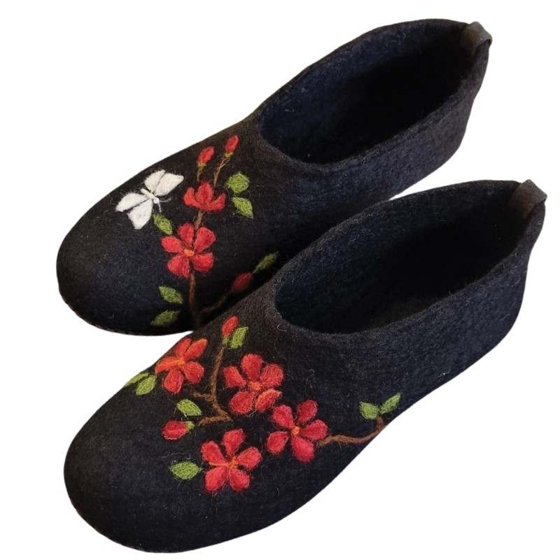 Blossom & Butterfly Felt Slippers – Hoorfelt Brand