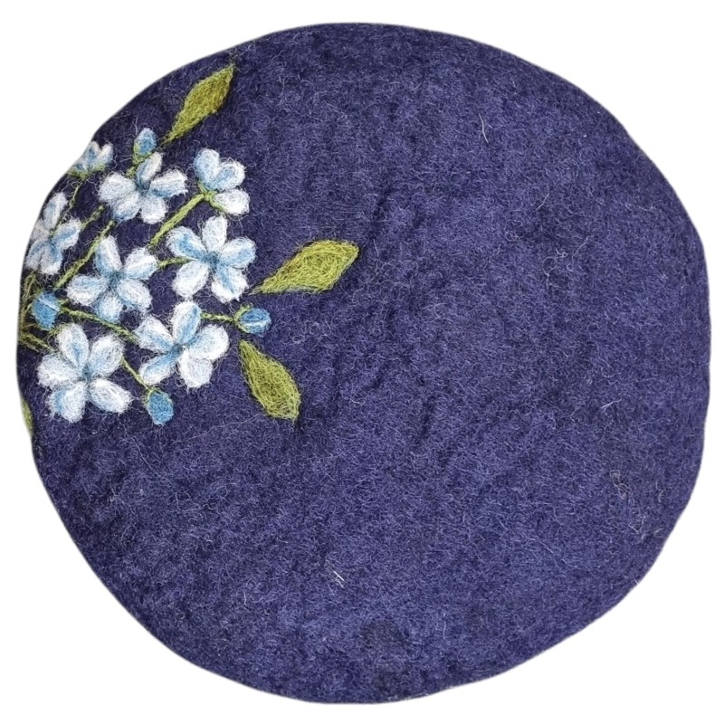 Flat Blossom 2 Felt Beret – Hoorfelt Brand