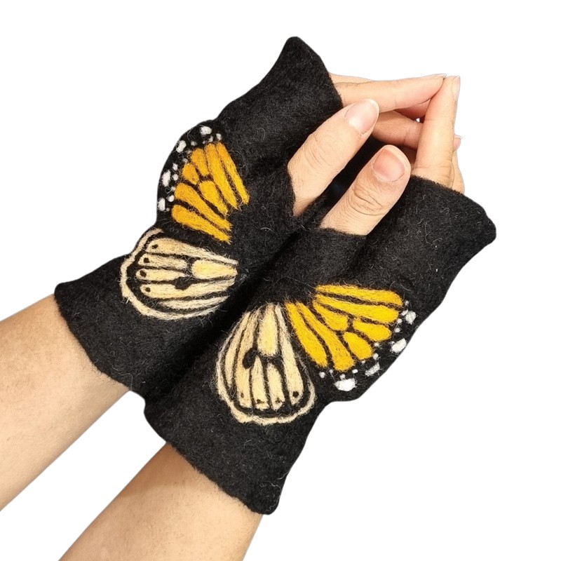Felt Gloves Butterfly Design – Hoorfelt Brand